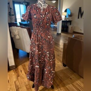 Mauve by Anthropologie Maxi Dress Sz Small- Leopard Print
